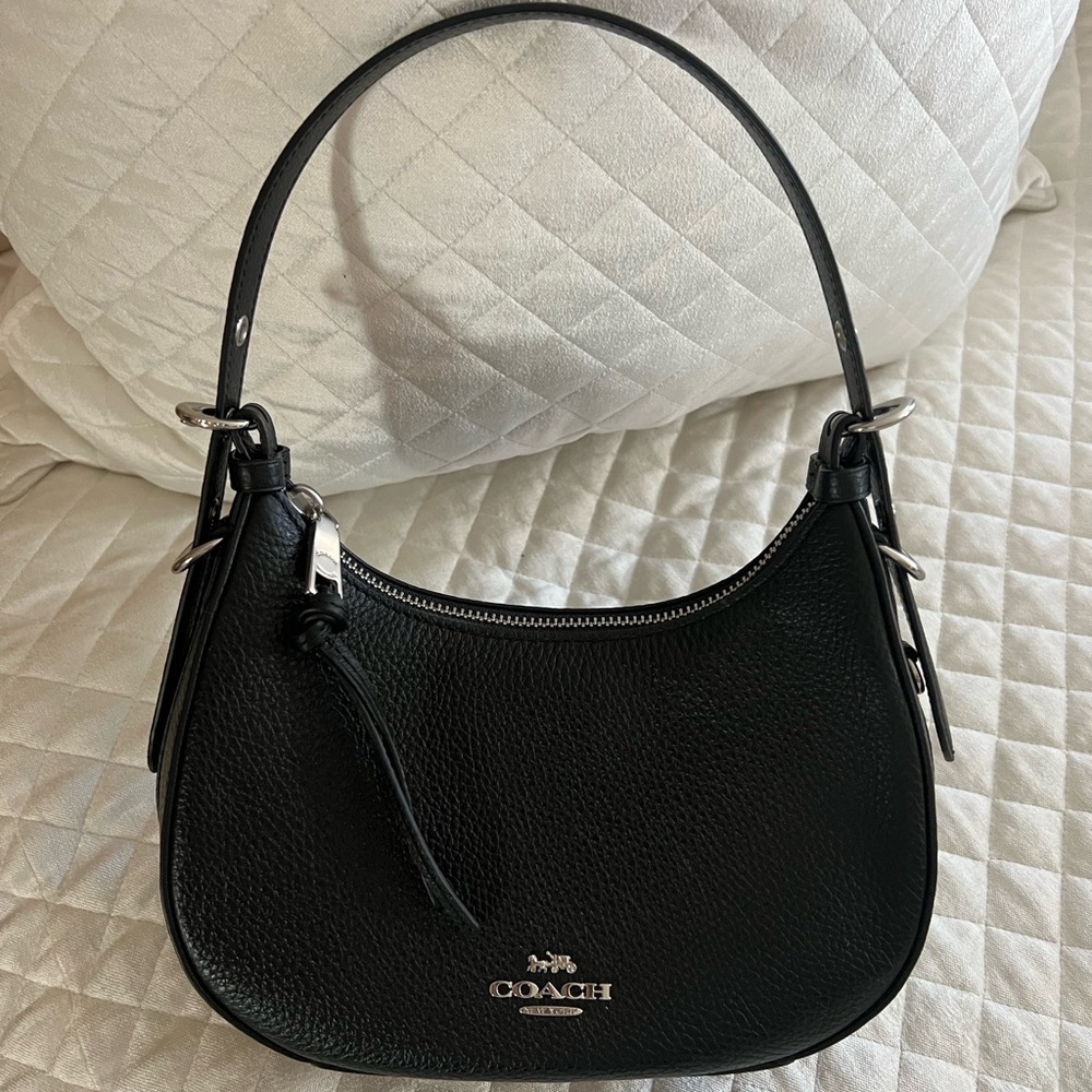 Coach black mini hobo bag.